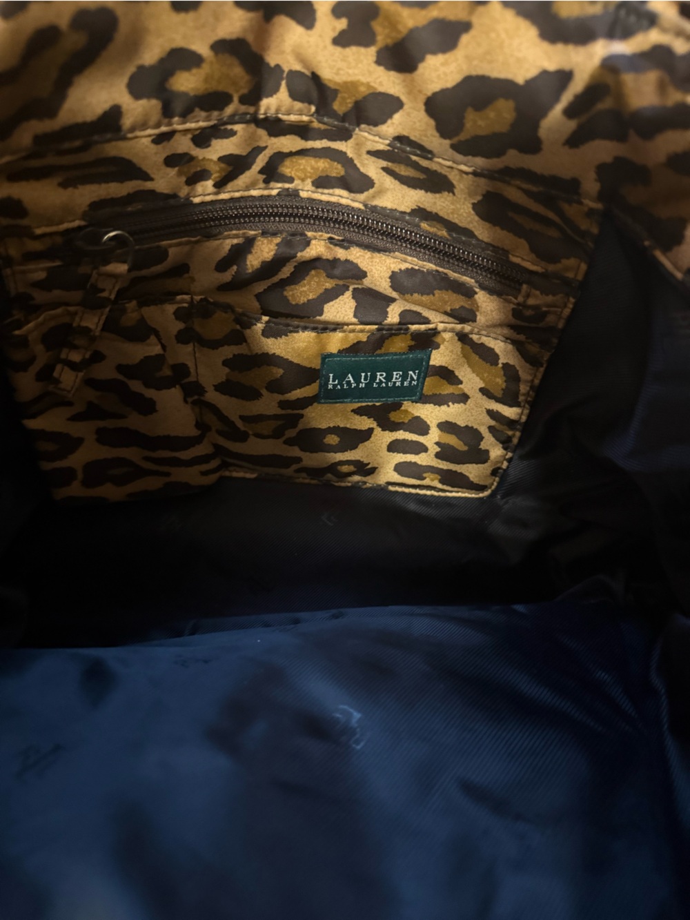 Leopard Print Tote Bag - Brown/Black - Picture 2 of 4
